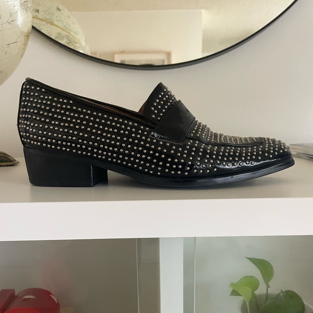 Jeffrey Campbell Studded Loafers in Black and Silver
